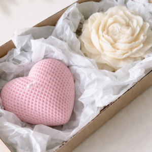 Heart and Flower Candle Set