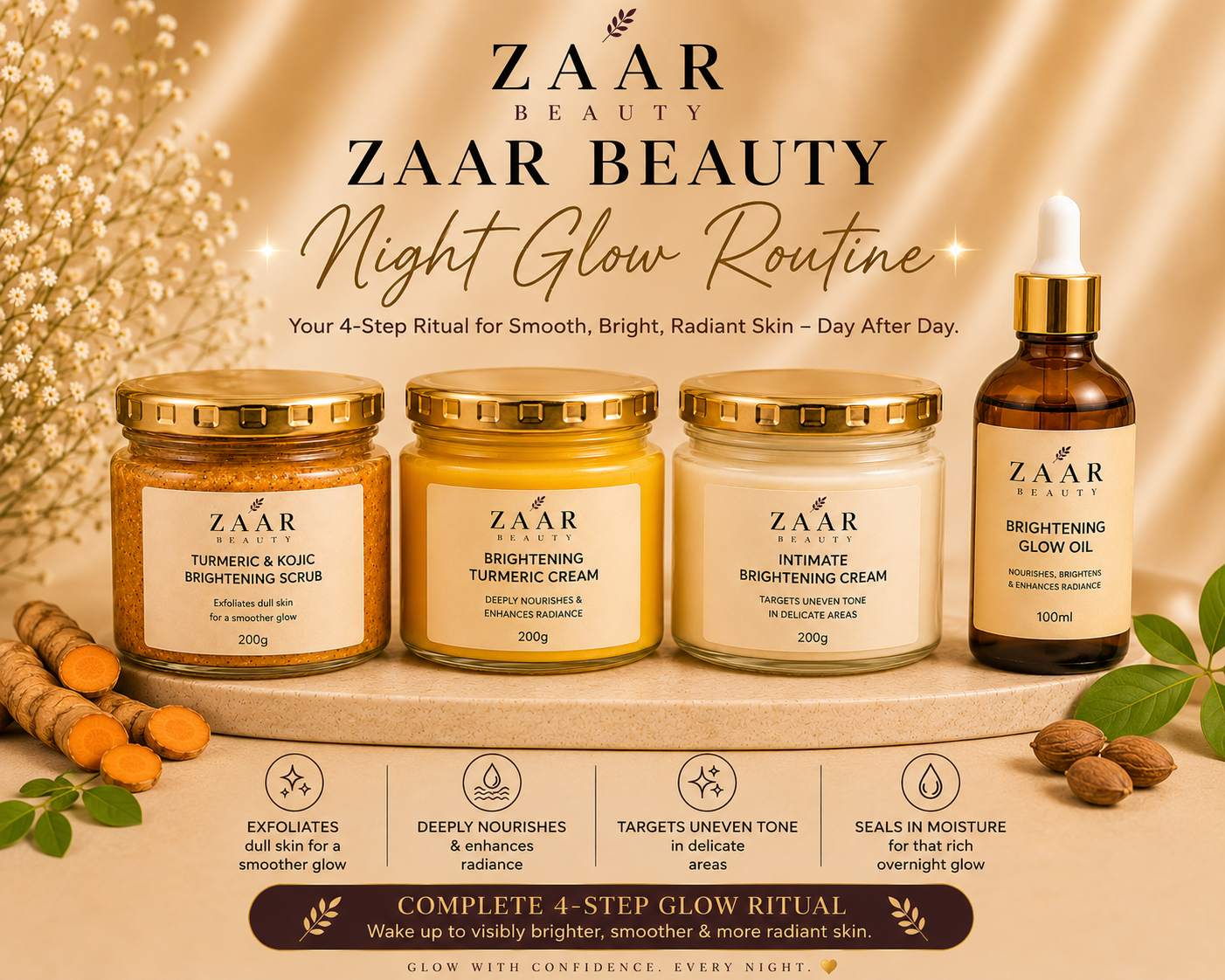 Zaar Beauty Night Body Glow Routine Set