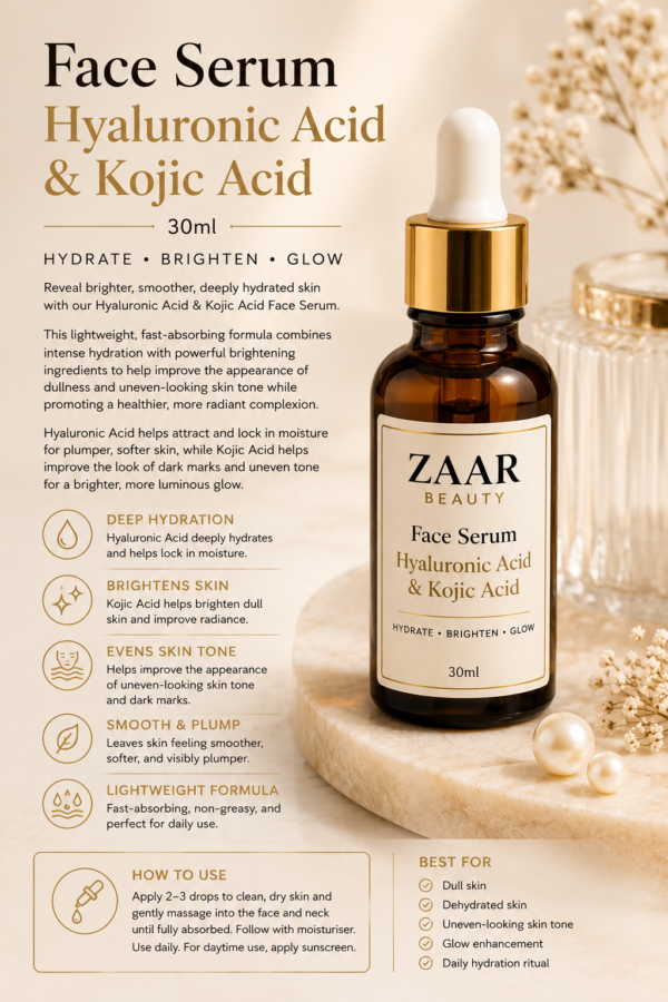 Face Serum – Hyaluronic Acid & Kojic Acid