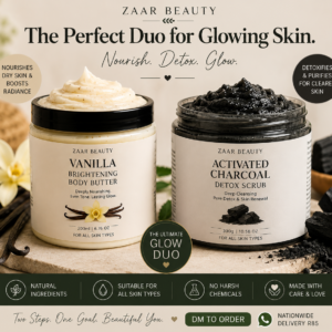 Scented Brightening Body Butter + Charcoal Detox Scrub Duo