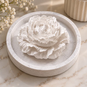 ZAAR Diffuser Peony Flower Candle & Tray