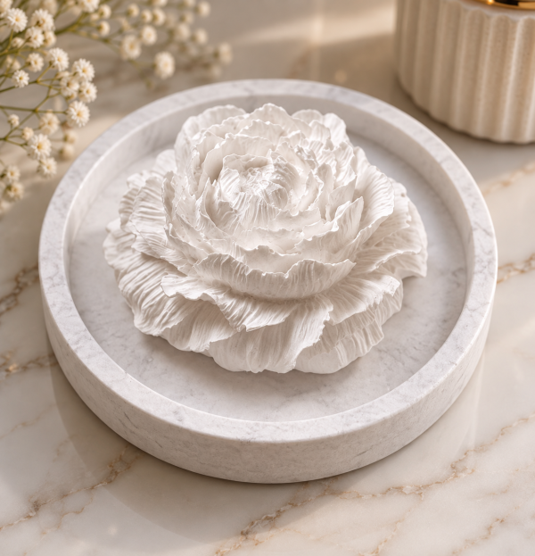 ZAAR Diffuser Peony Flower Candle & Tray