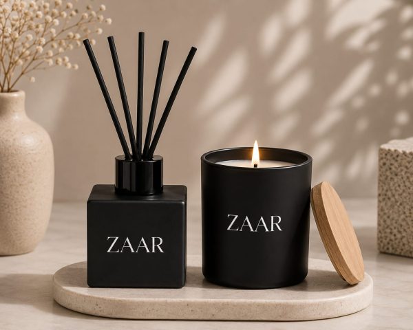 ZAAR Black 100ml Reed Diffuser & 100ml Candle Set